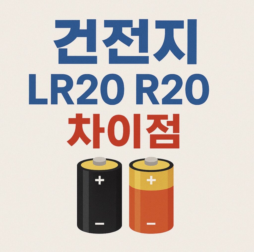 건전지 LR20 vs R20 차이 (전압 용량 사용시간 가격)