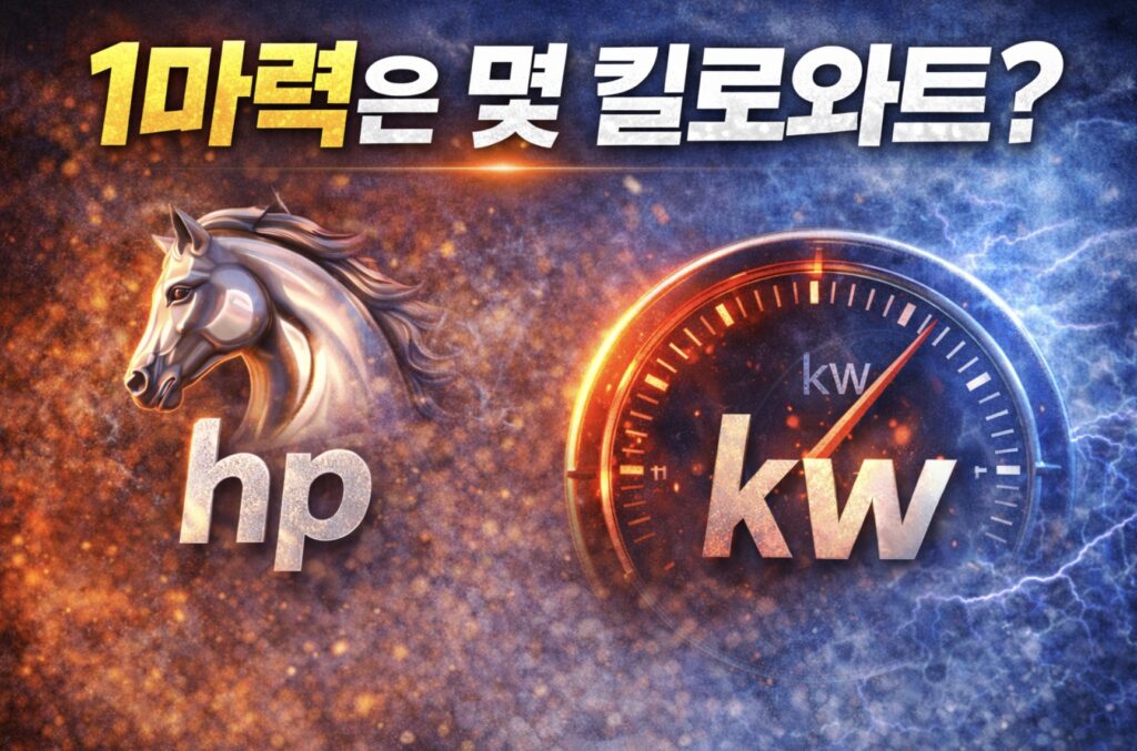 1마력은 몇 킬로와트(kW)인가? 자동차 및 모터 출력 단위 변환